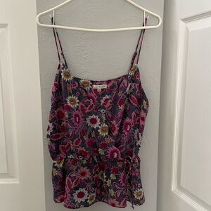 Nine Britton Fitted Tie Front Camisole in Purple and Pink
